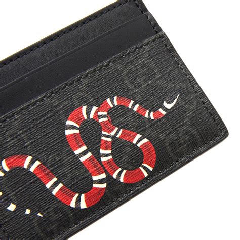 gucci card holder snake black